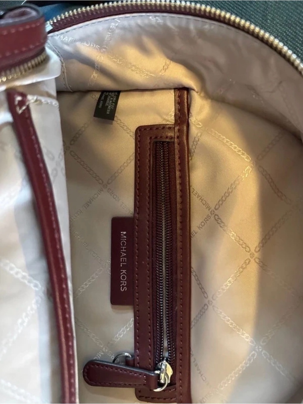 Michael Kors Burgundy Maroon Backpack Purse Gold Hardware